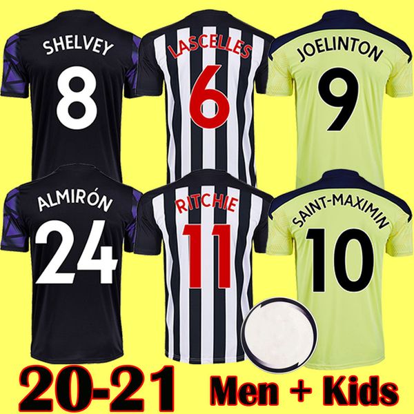 

20 21 new nufc home kit soccer jerseys shelvey 2020 2021 joelinton football shirt almiron ritchie gayle men kits kids equipment, Black;yellow