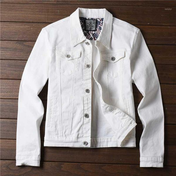 

men's jackets 2021 red white black yellow army green jeans jacket men slim streetwear denim hip hop bomber homme1, Black;brown