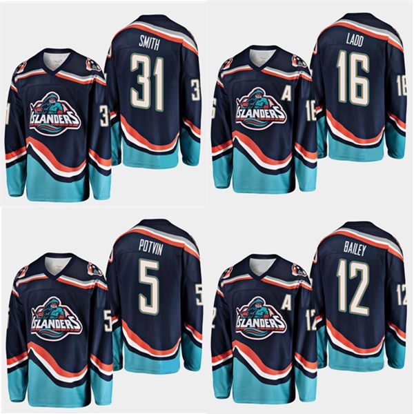 

1995 vintage new york islanders jersey 12 josh bailey 13 mathew barzal 16 andrew ladd 5 denis potvin 19 bryan trottier 31 billy smith hockey, Black;red