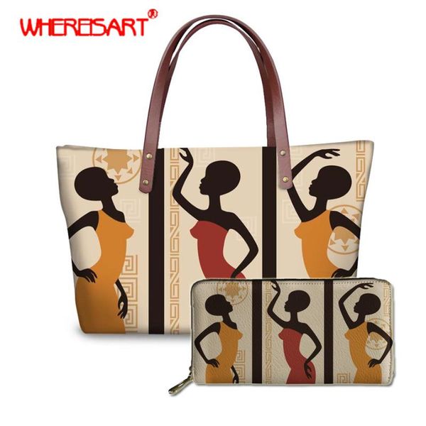 

whereisart american art black african beauty girls causal shoulder bags for women 2020 summer purse handbags shopper tote bag