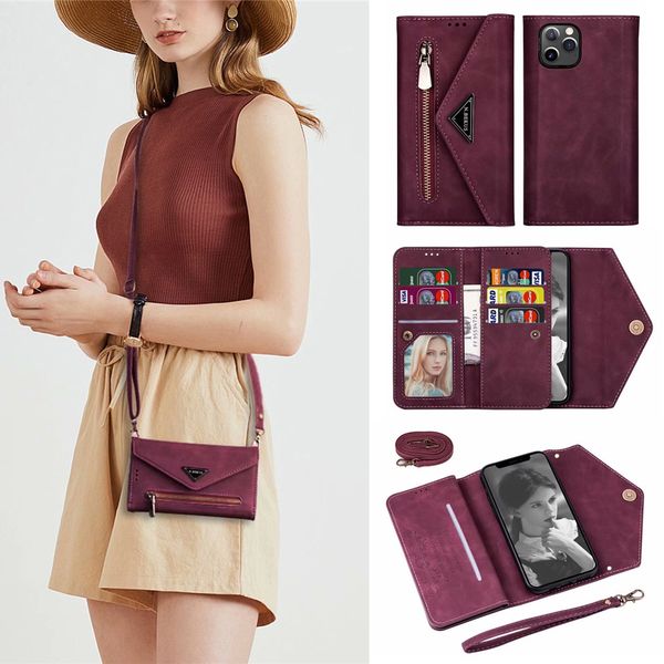 

fold envelope credit card wallet case for samsung galaxy s20 ultra s8 s9 s10 plus s10e a10 a30 a50 a70 crossbody strap phone bag