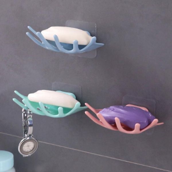 

soap dish maple leaf design pvc soap box punch-strong adhesive soap dishs bathroom drain holder rack tray accessories q jllpbe