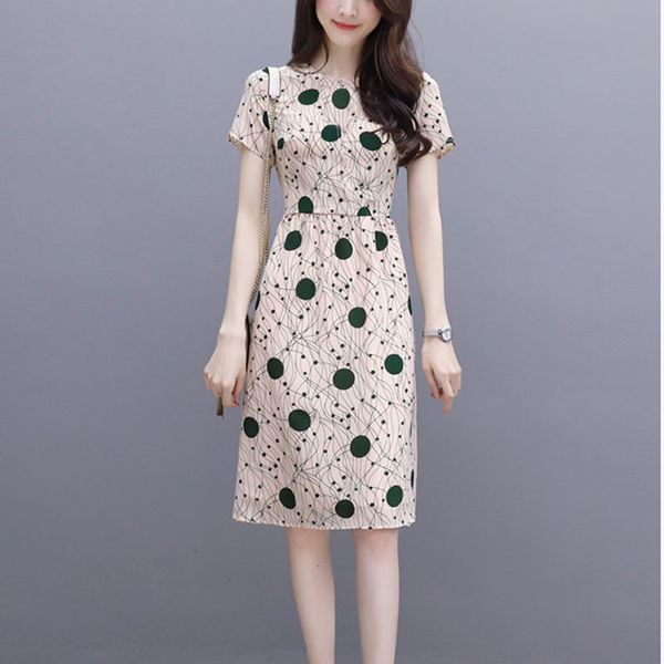 

women's summer dot print short sleeve casual boho ladies elegant vintage party es vestidos, Black;gray