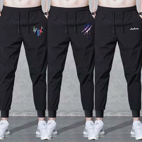 

diizw sports seasons tight casual pants casual pantsquick drying four men's trousers youth breathable large men's pants leggings q, Blue