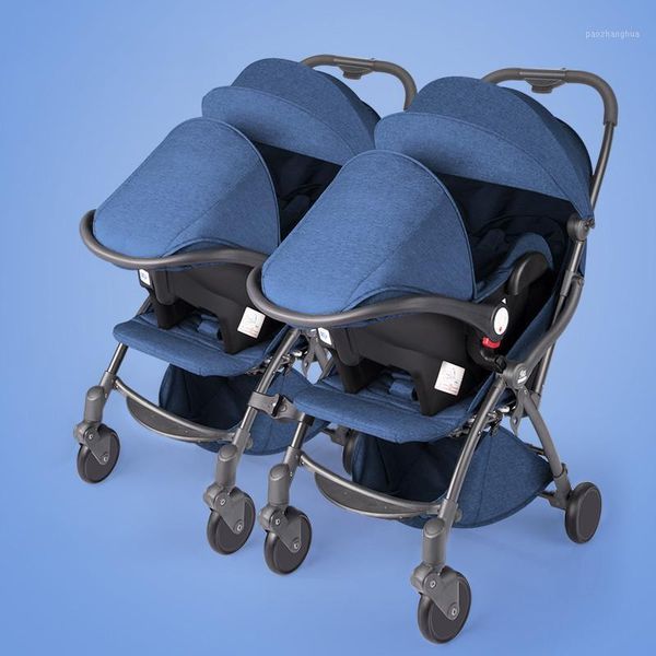 

strollers# multifunctional twin baby stroller 0-3 years old detachable lightweight folding can sit double car1