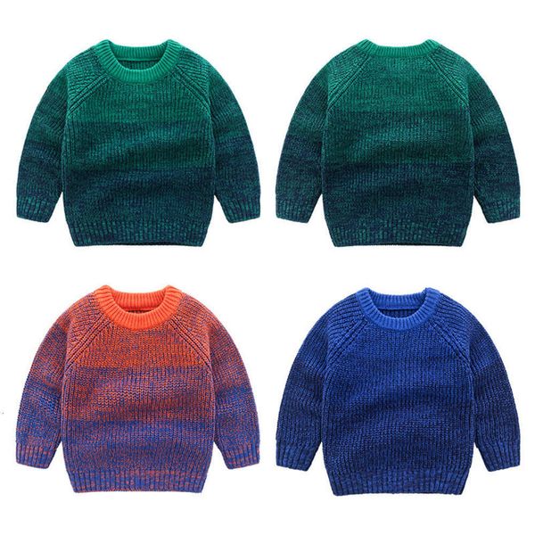 

sweaters children's thickened 28.5 by two 5 yuan baby's t-shirt color gradient sweater 92572, Blue