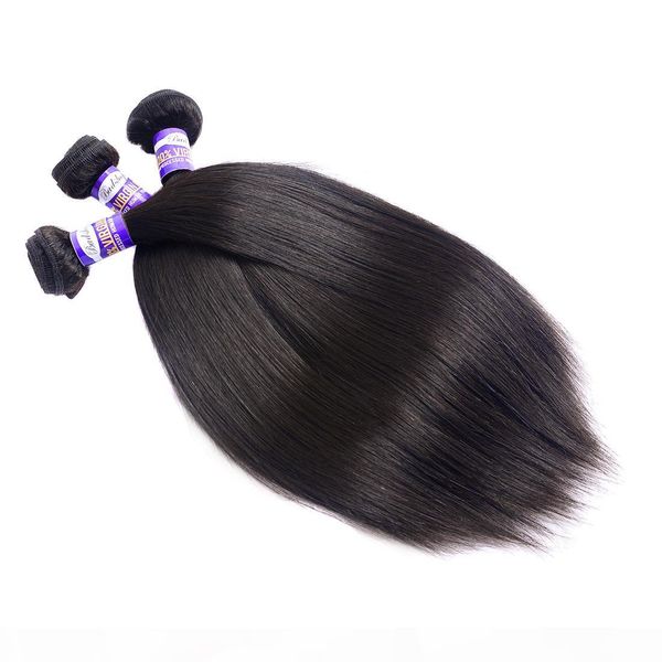 

brazilian straight hair bundles 9a 100% unprocessed brazilian straight human hair extensions brazilian peruvian hair weave bundles, Black