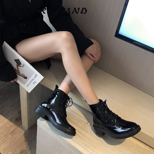 

leopard land сапоги new wild british side zipper кружево круглого латекс boots semi-высокие каблуки -258-1, Black