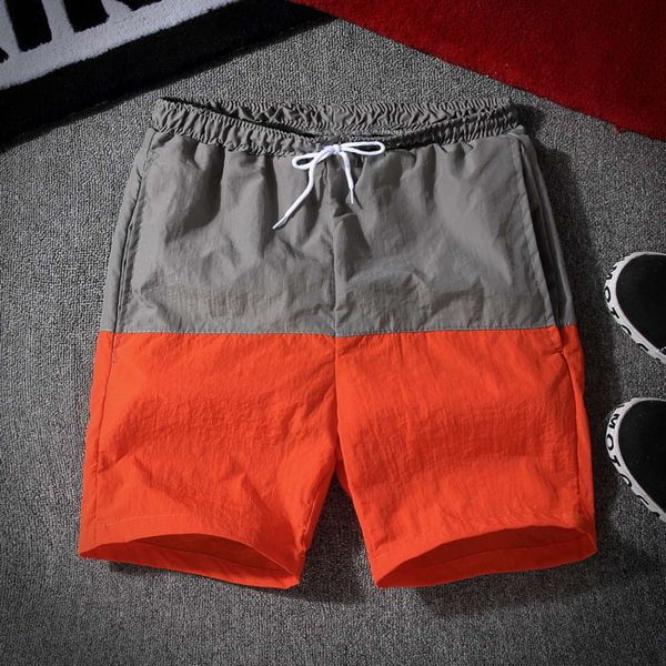 

men's thin loose 5-inch swimming trunks lovers' shorts beach vacation summer trend surf pants, White;black
