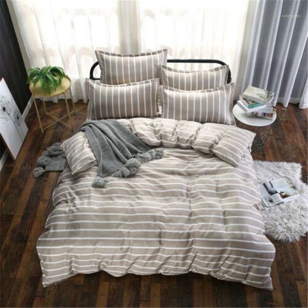 

bedding sets 1.2m 1.5m 2.0m duvet quilt cover set single double king size bed sheets cover+ sheet + pillowcase simple style1