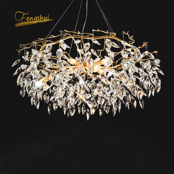 

modern luster gold led crystal for living room hanging lamp l hall art indoor decor nordic chandelier lighting uoci