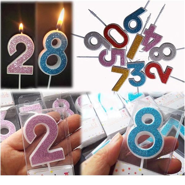 

1 pcs shinning multi color mini digital 0-9 digital birthday candles smoke-cake candle decoration cute kids party jllbfg