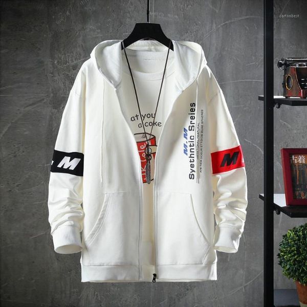 

winter male jacket hip hop casual fashion printing patchwork hoodie long sleeves sweatershirt coat men's jackets with a zipper1, Black;brown