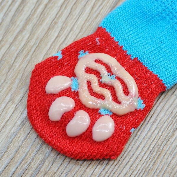 

cute puppy dog shoes anti-slip knit socks small dogs cat shoes chihuahua boots for winter indoor wear slip on paw protec jllehx