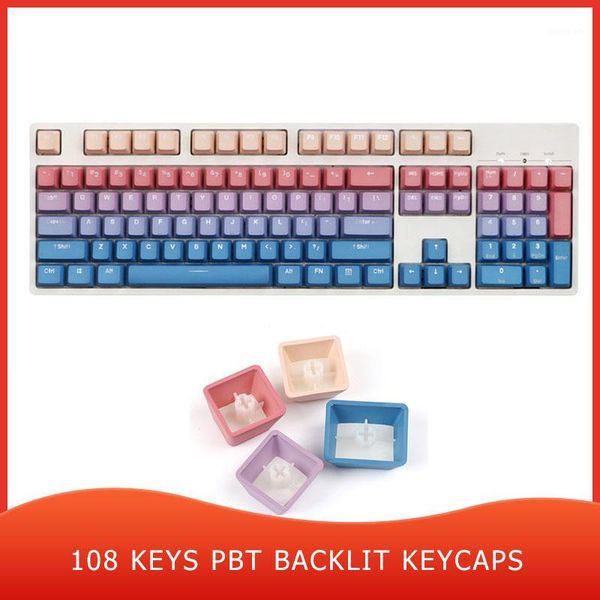 

keyboards 108 keys pbt keycap set backlit key caps gaming keyboard keycaps for mechanical wired usb computer caps1