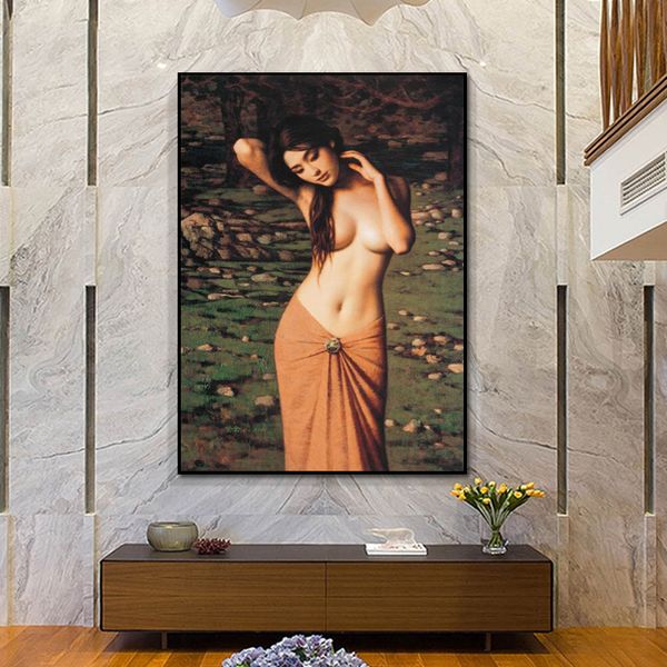 

classical semi-nude woman oil painting on canvas posters and prints wall art picture for living room home decor (no frame