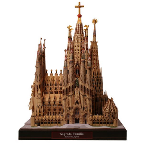

sagrada familia, spain craft paper model architecture 3d diy education toys handmade puzzle game