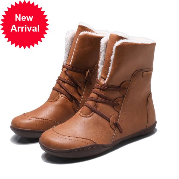 

winter snow ankle with boots warm stuffed ladies size flat 35-43 ypaf, Black
