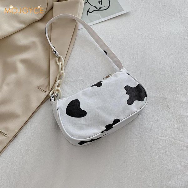 

youth ladies simple versatile bag milk cow print women shoulder underarm bag fashion leather handbag clutch purse