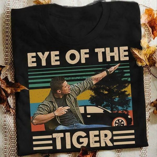 

дин винчестер сверхъестественное eye of the tiger black хлопок мужчины s-3xl t-shirt top рождественские подарки футболочку спорта толстовка