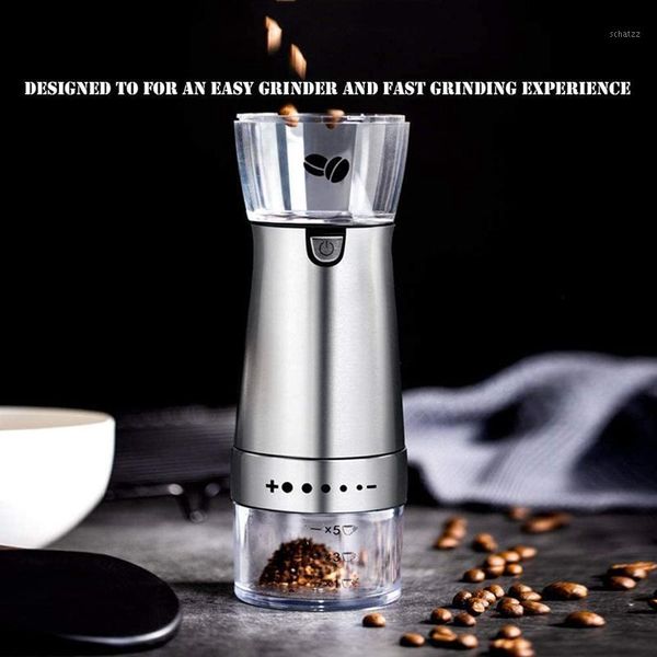 

electric handheld coffee grinder, portable rechargeable burr grinder with adjustable coarseness grind settings1