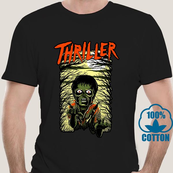 

3933a michael jackson mens t shirt thriller black tee unique zombie print size large sport hooded sweatshirt hoodie
