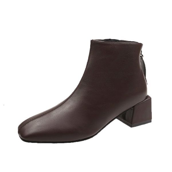 

new winter 2021 for women with foot warm furry stuff short boots square shoes comfortable black lady qe6v