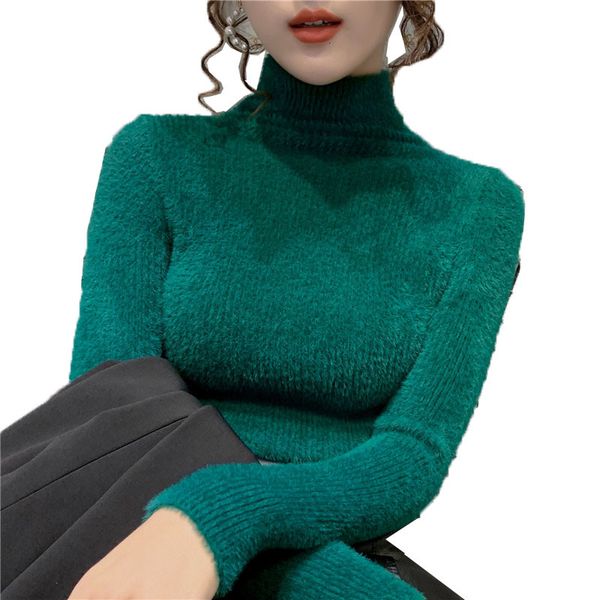 

2021 new new winter imitation of green velvet mink thin elasticity ladies nightgown first shirt, White;black