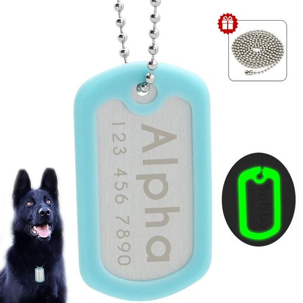 

personalized pet dog id tag glowing custom engraved dogs name tags anti-lost engraving luminous pet namepl wmtzle