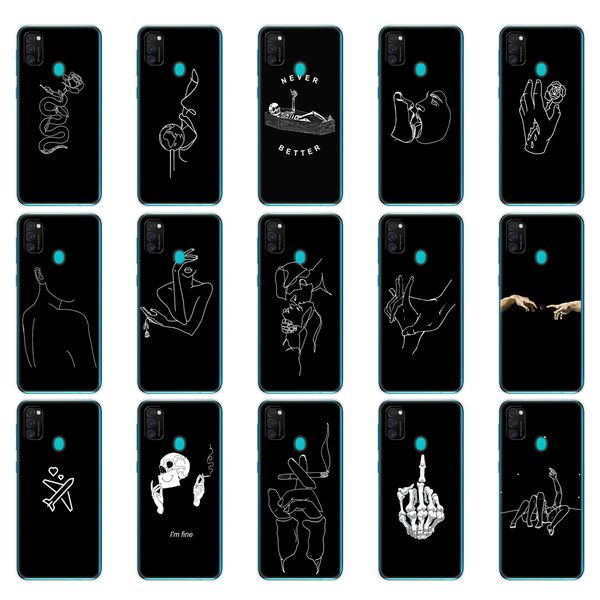 

case 6.4" soft silicon tpu cover for samsung galaxy m21 m 21 sm-m215fzguser phone back shell bumper funda black