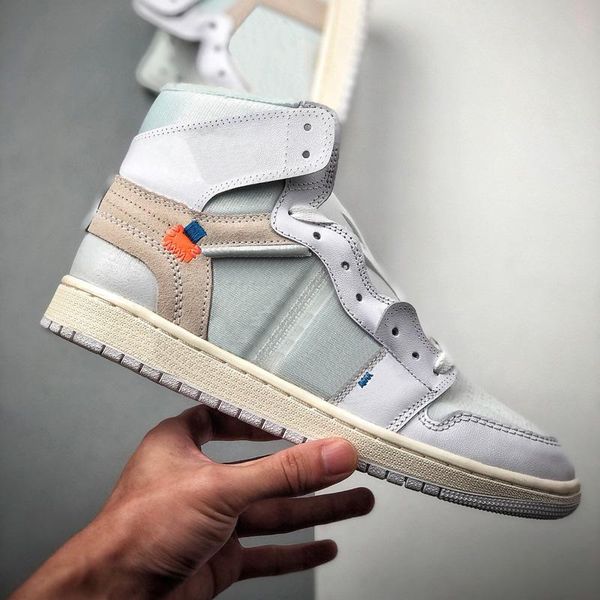 

2021 new high 1 joint 1s mens basketball shoes red blue white leather comfort trainers sports sneakers, Black;red