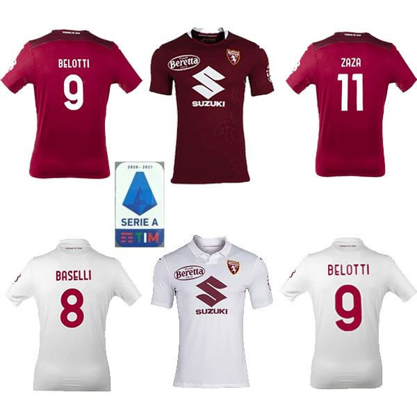 

19 20 thai torino fc soccer jerseys maillot home red away 9 belotti 10 falque 5 izzo meite zaza baselli nkoulou custom turin de football, Black;yellow