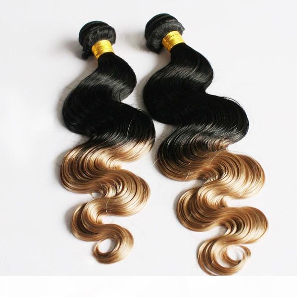 

ombre human hair extensions two tone color redt613 blonde ombre malaysian body wave hair weave bundles, Black