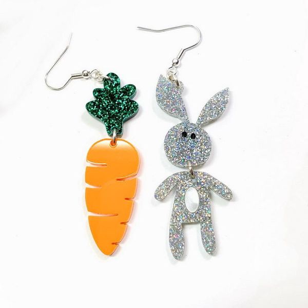 

fashion women acrylic carrot earring party summer accessory, Silver