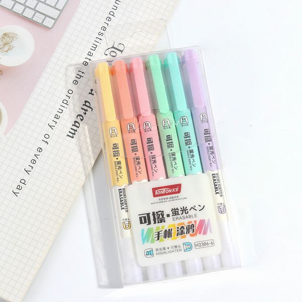 

2020 stationery two head removable displays, highlighters, slogans, artwork for painting, 6 unids / set