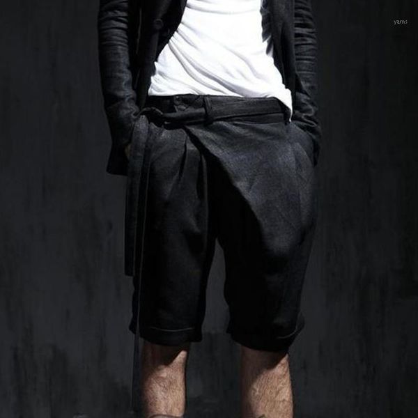 

add fertilizer and increase korean cotton and linen five-point pants linen pants summer men's performance stage alternative nigh1, White;black
