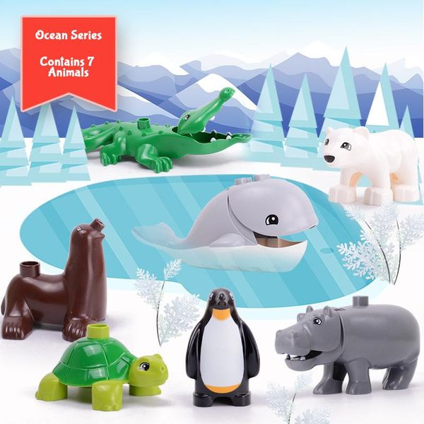 

animal duploe series model figures big building blocks animals educational toys for kids children gift compatible duploed kids wmtbyv