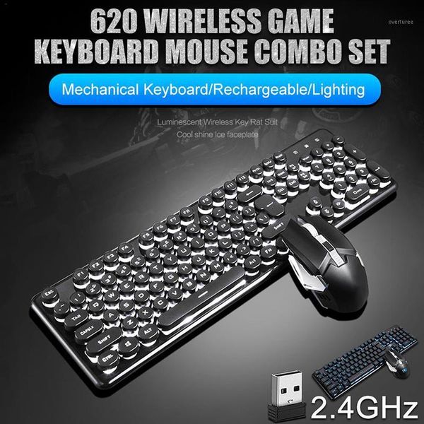 

keyboard mouse combos for computer pc lapwaterproof mechanical luminous 2400dpi ergonomic kit wireless rehargeable keypad mice set1