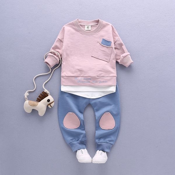 

kids boys clothes set newborn toddler kids baby boy clothes spring autumn t-shirt hoodie +long pants outfits set 2pcs lj200831, White