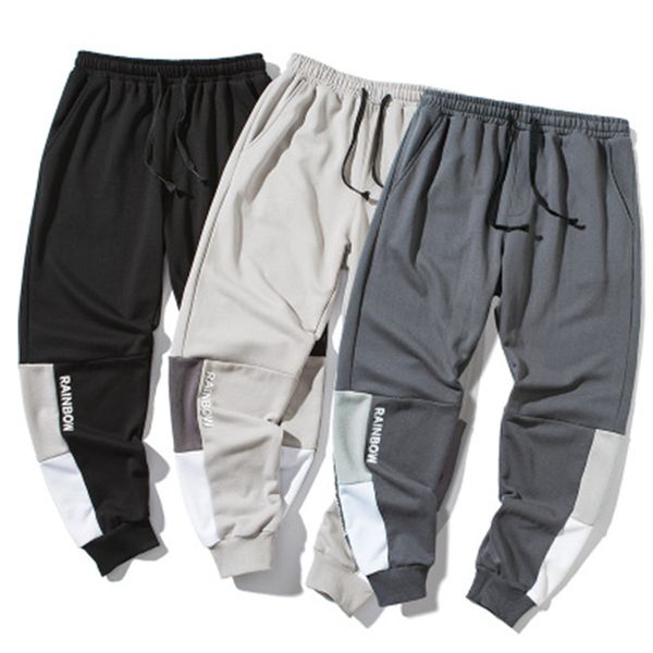 

2021 new fashion streetwear hip hop joggers men pants ankle length trousers mens sport casual sweatpants teen wear unnp, Black