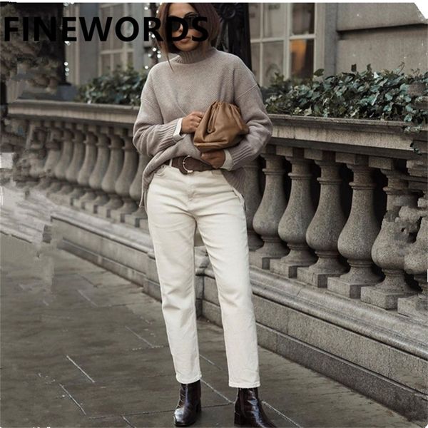 

finewords autumn korean apricot harem boyfriend jeans women plus size beige jeans vintage casual wide leg boot cut denim pants 201223, Blue