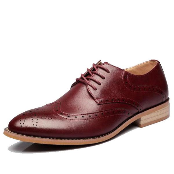 

новая марка brogue коричневый красный черный мужчины бизнес платье обувь toe мужчин остроконечные свадебная обувь кожа формальное случайные, Black