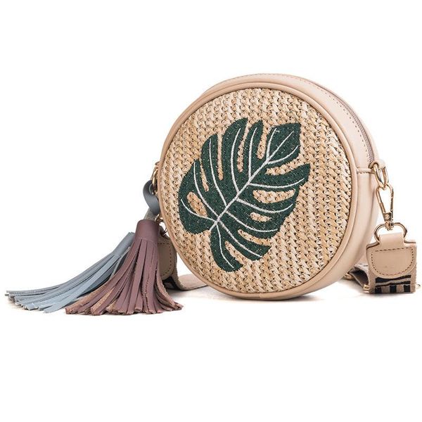 

summer crossbody tassel leaf bags for women 2020 luxury handbags women bags designer ladies rattan beach straw bag