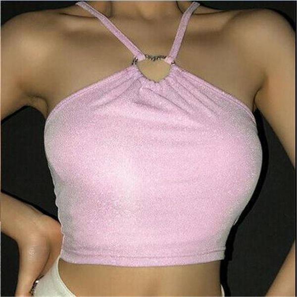 

women hollow out tank new halter neck pink color slim vest ladies fashion backless bodycon hollow out wear summer, White