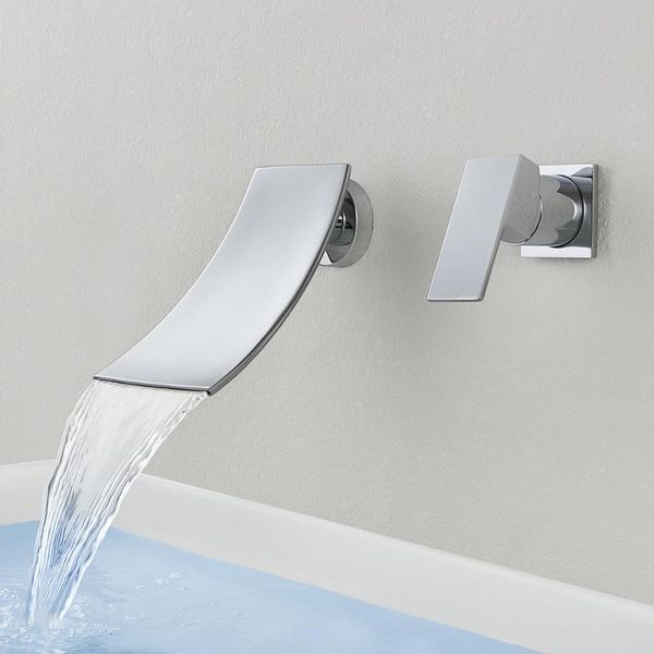 

dolgaba taps being faucets wall-mounted waterfall basin faucet chrome double hole and cold bathroom faucet hg-6405