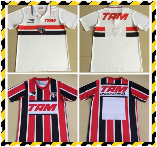 

1993 1994 sao paulo retro soccer jerseys home away red black white 93 94 camisetas de fútbol classic vintage football shirts quality, Black;yellow