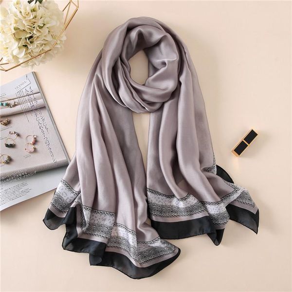 

scarves fashion silk chiffon plain scarf print edges soft women muslim shawl wraps, Blue;gray