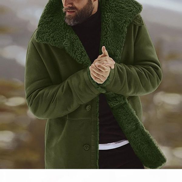 

men's solid coat winter thicken warm jacket vintage coat outwear windproof chamarra hombre fleece veste homme men parkas clohtes, Tan;black