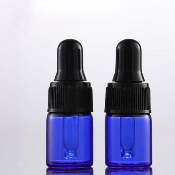 

selling 1000pcs/lot 1ml 2ml 3ml 5ml blue glass dropper bottle mini essential oil with glass pipette in stocks