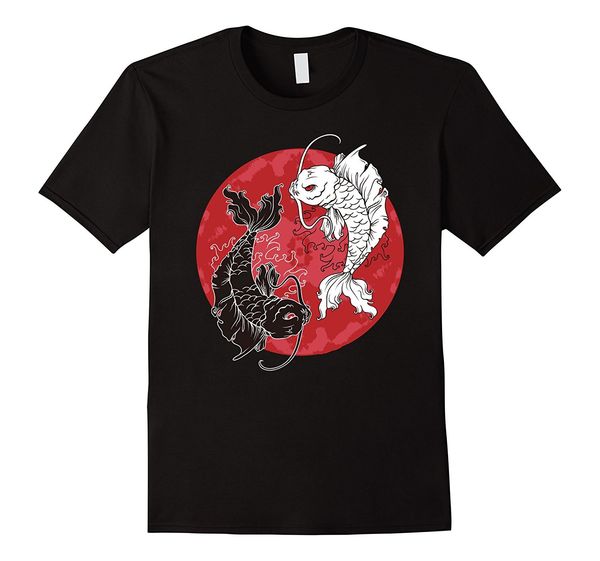 

2019 100% cotton yin yang t-shirt, koi fish carp tai chi symbol japanese tee summer style tee shirt sport hooded sweatshirt hoodie